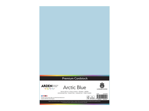 Arden Creative Studio Premium Cardstock Arctic Blue A4 - 20 Pack
