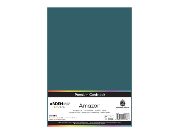 Arden Creative Studio Premium Cardstock Amazon Teal A4 - 20 Pack