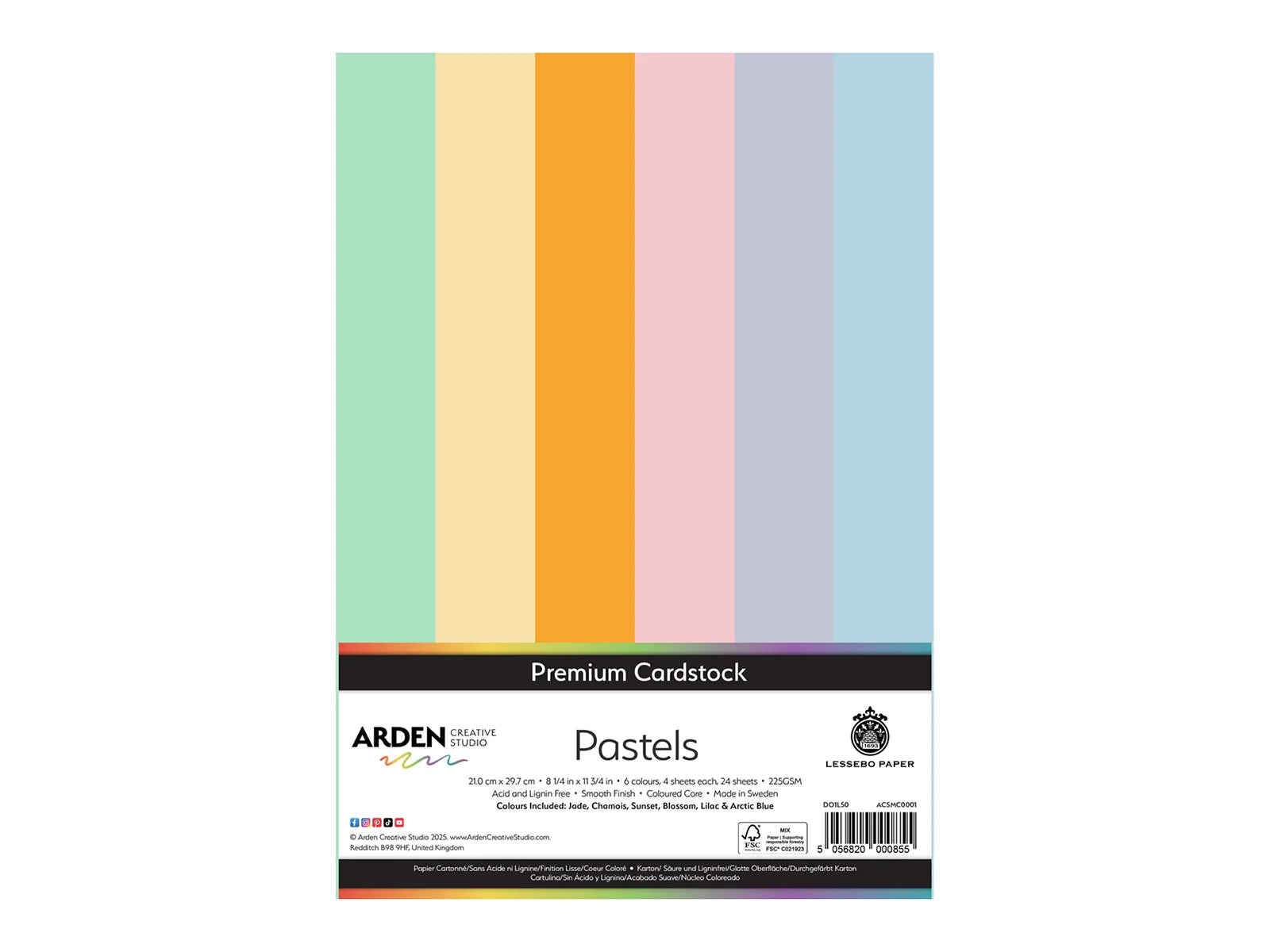 Arden Creative Studio Premium Cardstock Pastels A4 - 24 Pack