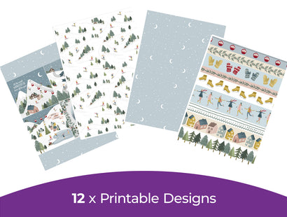 Violet Studios Ski Lodge - Digital Paper Pad