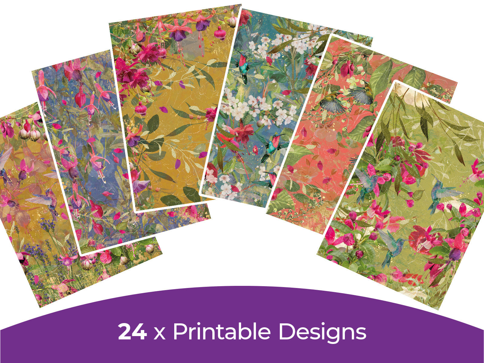 Nature's Garden Fabulous Fuchsia Collection - Digital Paper Pad