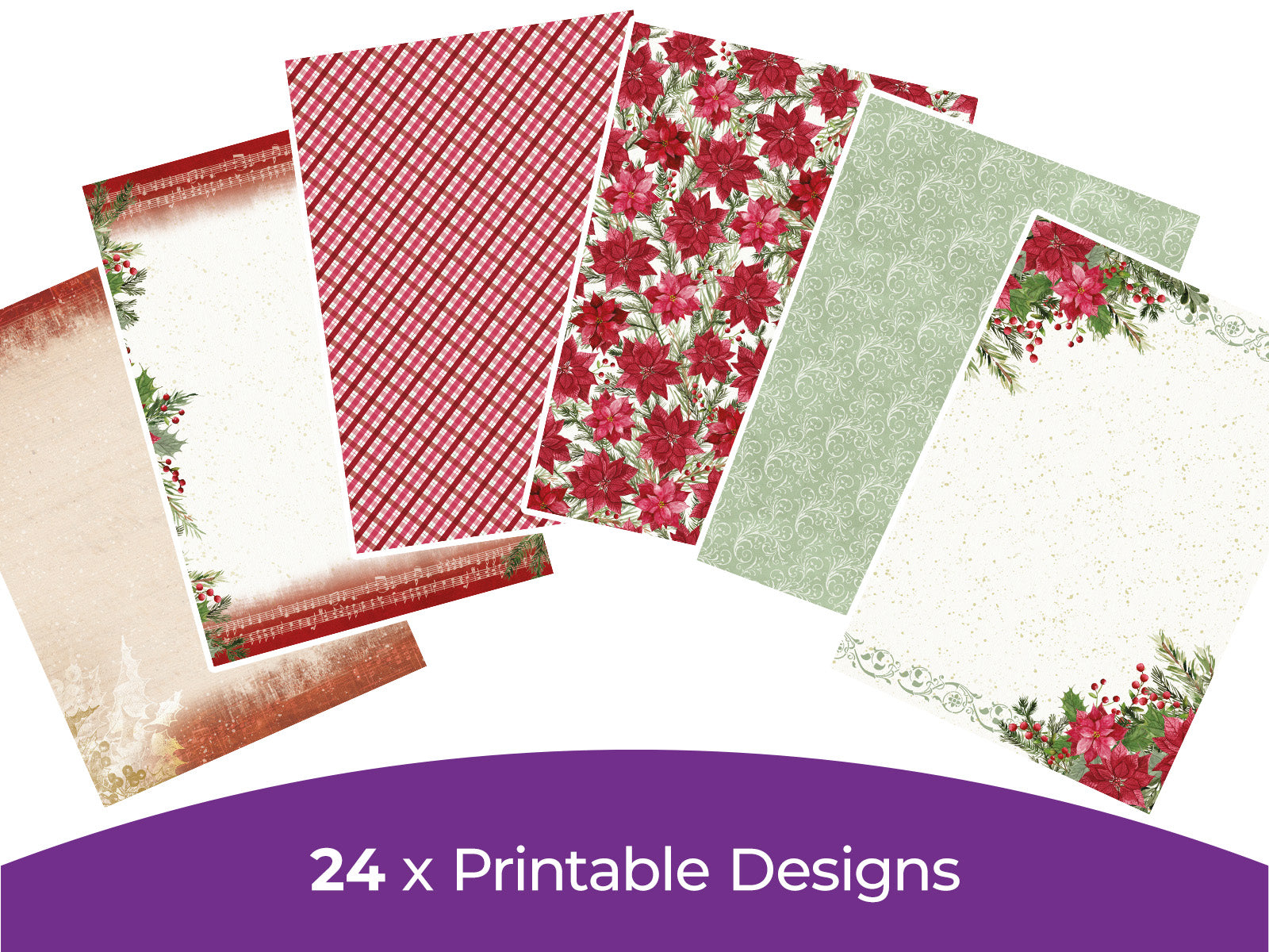 Poinsettia Perfection Collection - Digital Paper Pad