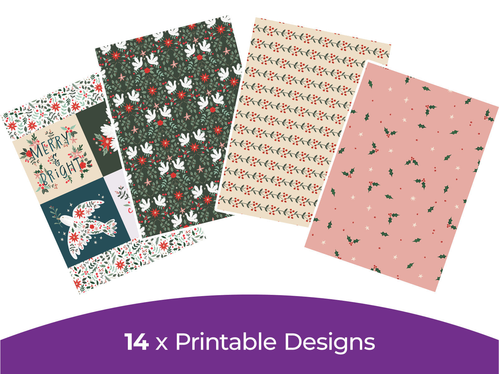 Violet Studios Festive Folk Collection - Digital Paper Pad