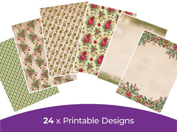 Poinsettia Perfection Collection - Digital Paper Pad