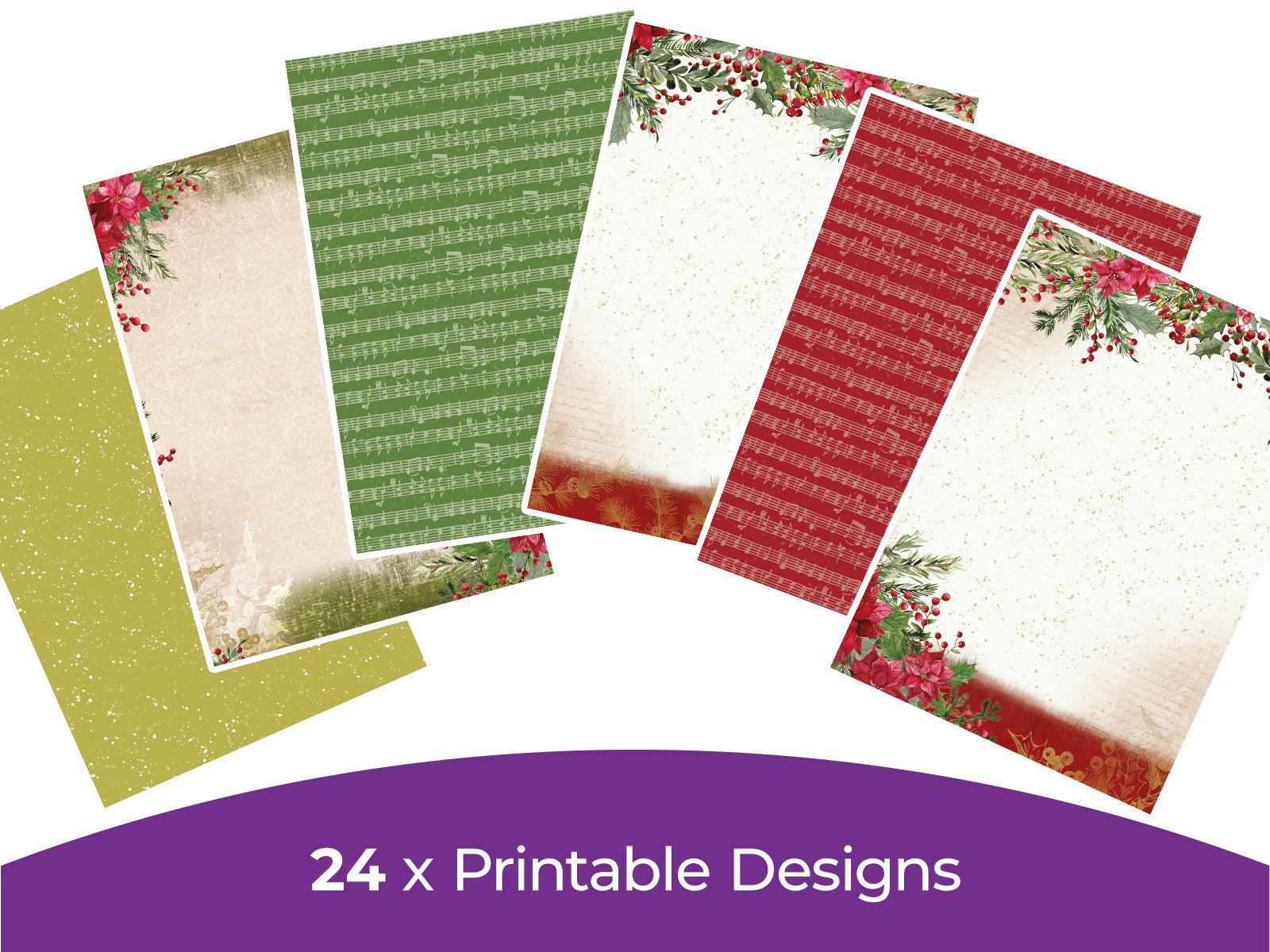 Poinsettia Perfection Collection - Digital Paper Pad