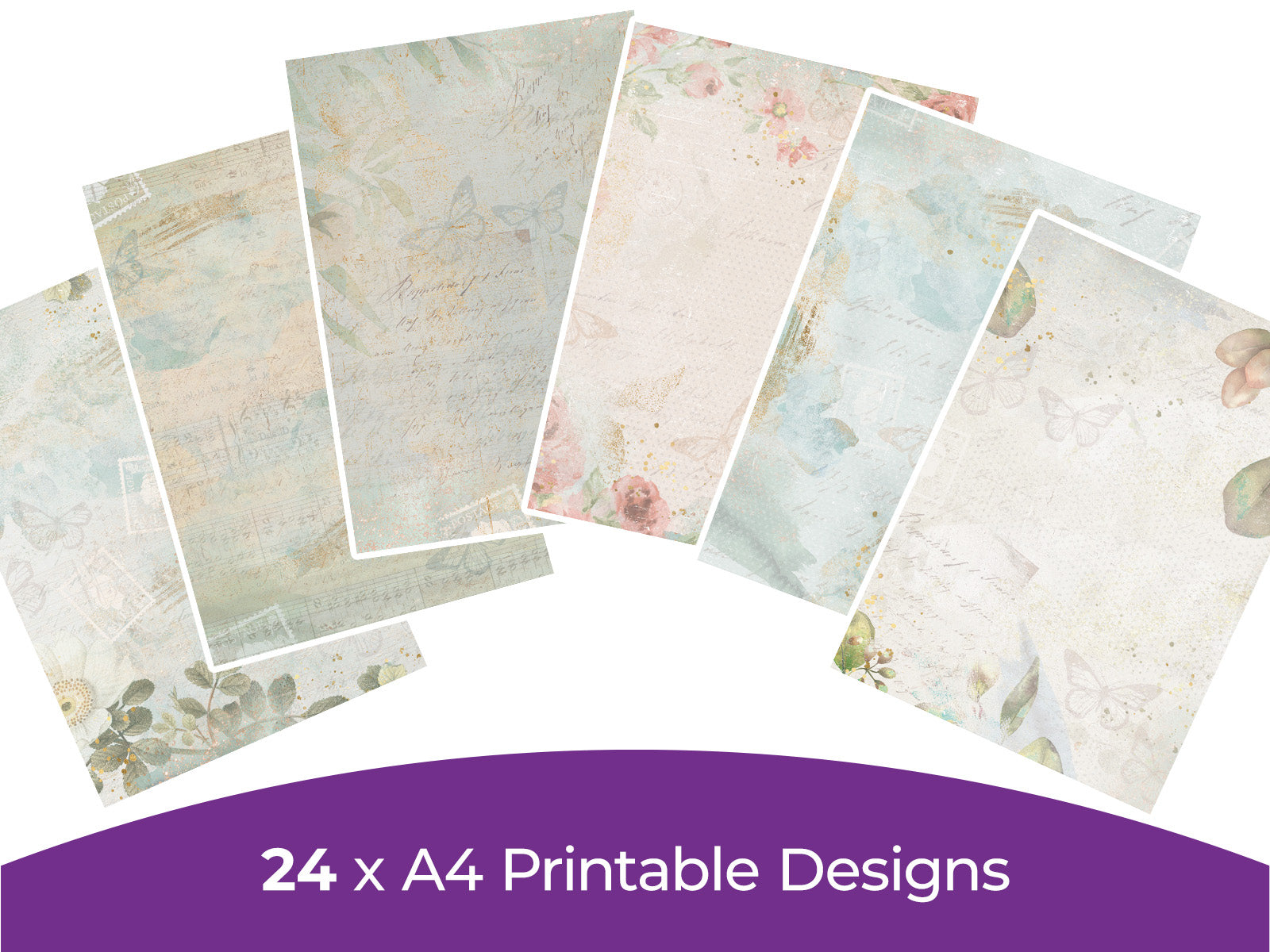 Vintage Butterflies Collection - Digital Paper Pad