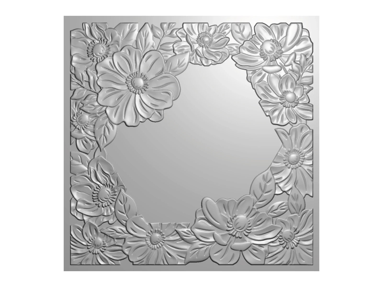 Crafters Companion 5.5" X 5.5" 3D Embossing Folder, Metal Die and Stencil Set - Alluring Anemones