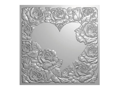 Crafters Companion 5.5" X 5.5" 3D Embossing Folder, Metal Die and Stencil Set - Radiant Rose