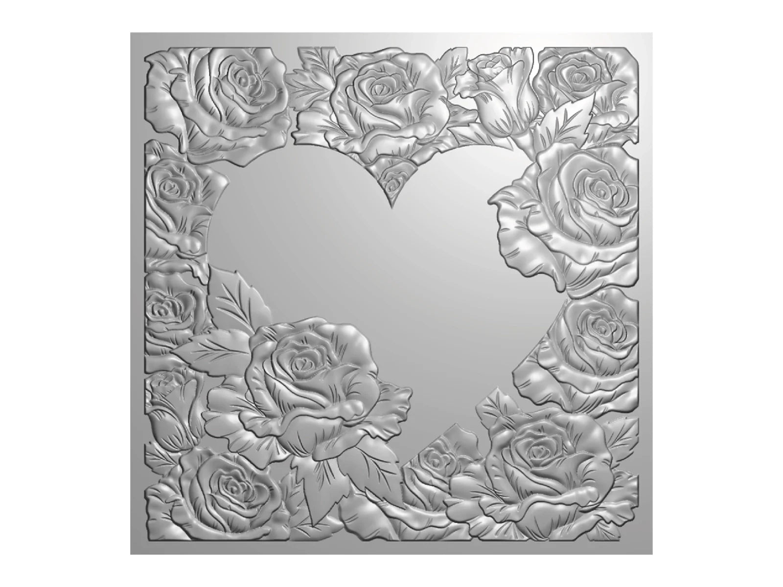 Crafters Companion 5.5" X 5.5" 3D Embossing Folder, Metal Die and Stencil Set - Radiant Rose