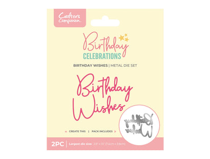 Crafter's Companion Birthday Celebrations Metal Dies - Birthday Wishes