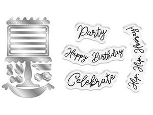 Crafter's Companion Birthday Celebrations Photopolymer Stamp & Die - Celebration Cake