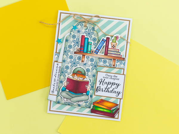 Crafters Companion Bookworm Collection Stamp & Die Set - Book Collection