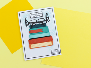 Crafters Companion Bookworm Collection Stamp & Die Set - Read Me