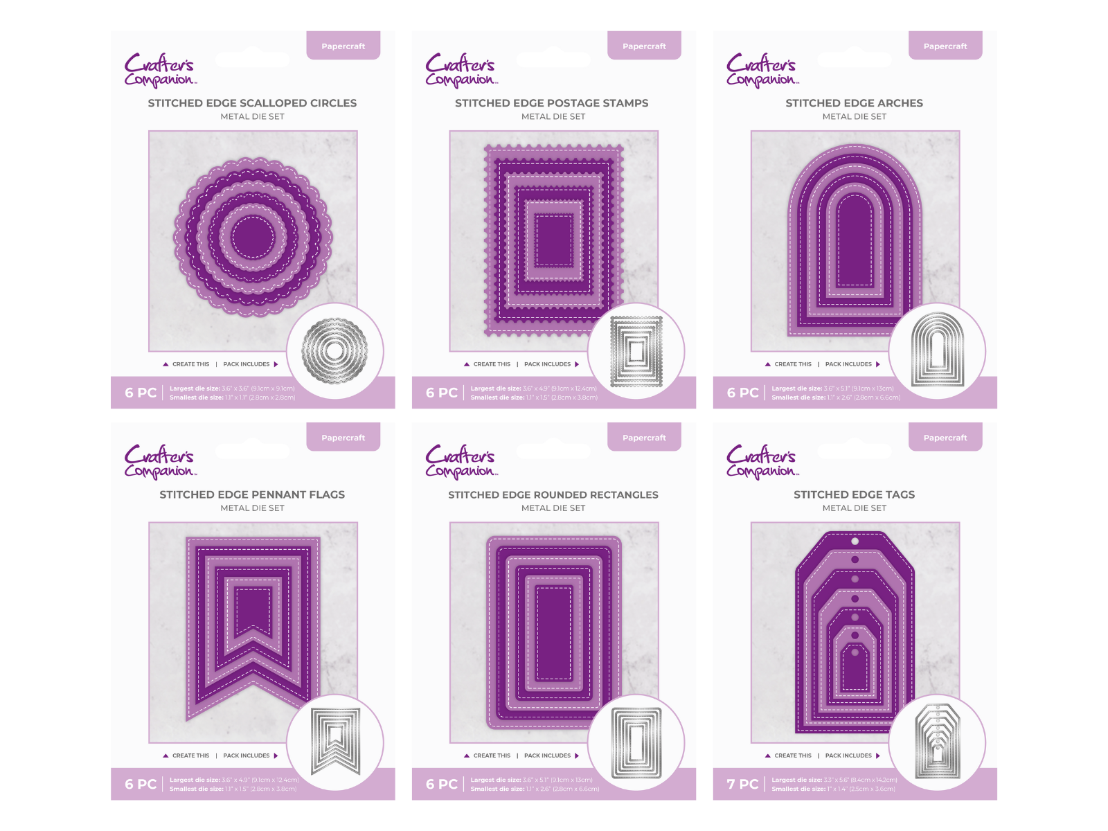 Crafter's Companion Stitched Edge Dies Collection