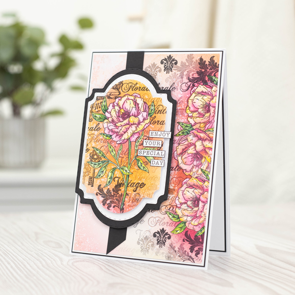 Crafter's Companion Floral Collage Stamp – Perfect Peony