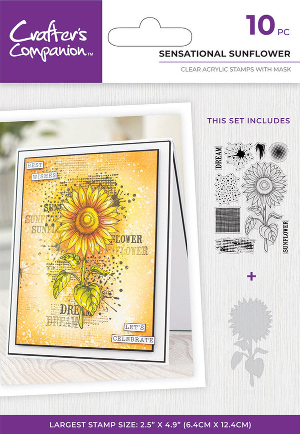 Crafter's Companion Floral Collage Stamp – Sensational Sunflower