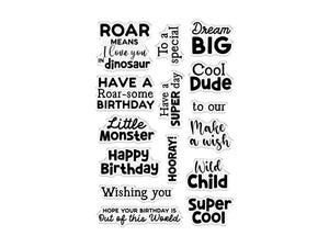 Crafters Companion Clear Acrylic Stamp Set - Super Cool Sentiments