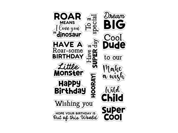 Crafters Companion Clear Acrylic Stamp Set - Super Cool Sentiments