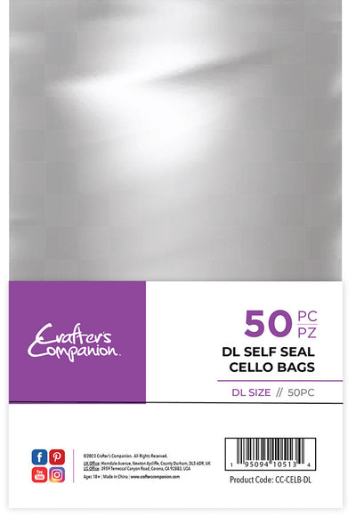 Crafter's Companion DL Self Seal Cello Bags - 50 Pack