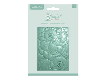 Crafter’s Companion Coastal Collection 3D Embossing Folder 5″ x 7″ - Seashells