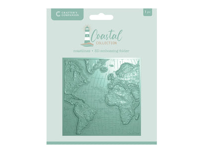 Crafter’s Companion Coastal Collection 3D Embossing Folder 5.5″ x 5.5″ - Coastlines