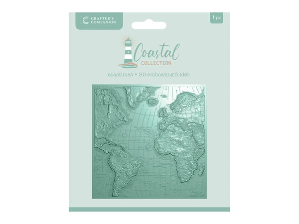 Crafter’s Companion Coastal Collection 3D Embossing Folder 5.5″ x 5.5″ - Coastlines