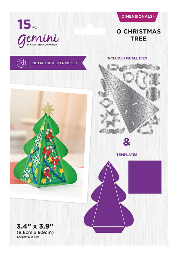 Crafter's Companion 3D Box Die and Stencil Set - O Christmas Tree
