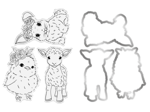 Crafter's Companion Easter Collection Stamp & Die - Cute Easter Friends