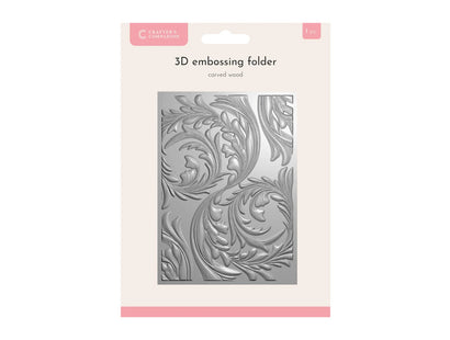 Crafters Companion 5 x 7 3D Embossing Folder - Carved Wood