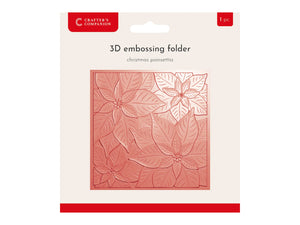 Crafter's Companion 3D Embossing Folder 5.5"x5.5" - Chistmas Poinsettia