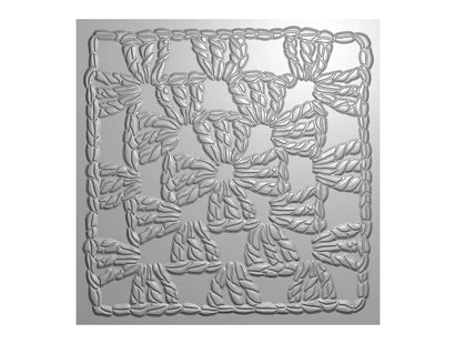 Crafters Companion 5.5 x 5.5 3D Embossing Folder - Crochet