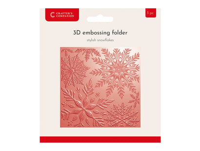 Crafter's Companion 3D Embossing Folder 5.5"x5.5" - Stylish Snowflakes