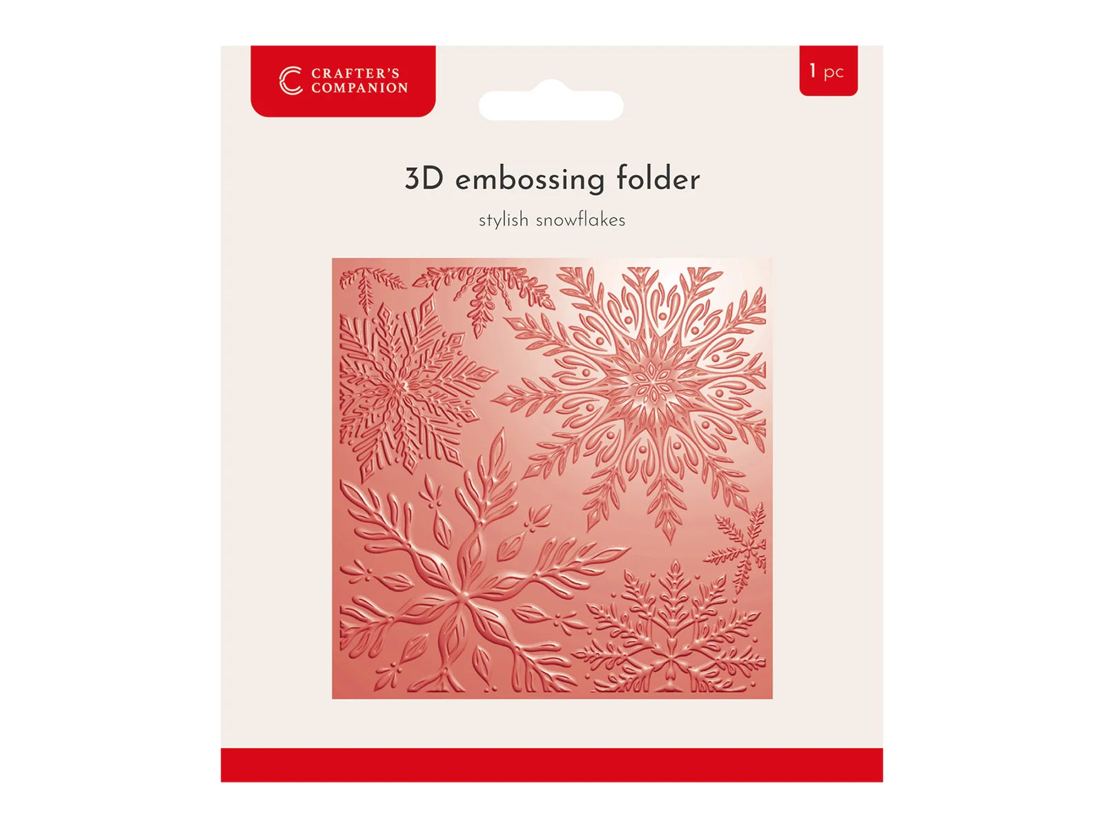 Crafter's Companion 3D Embossing Folder 5.5"x5.5" - Stylish Snowflakes