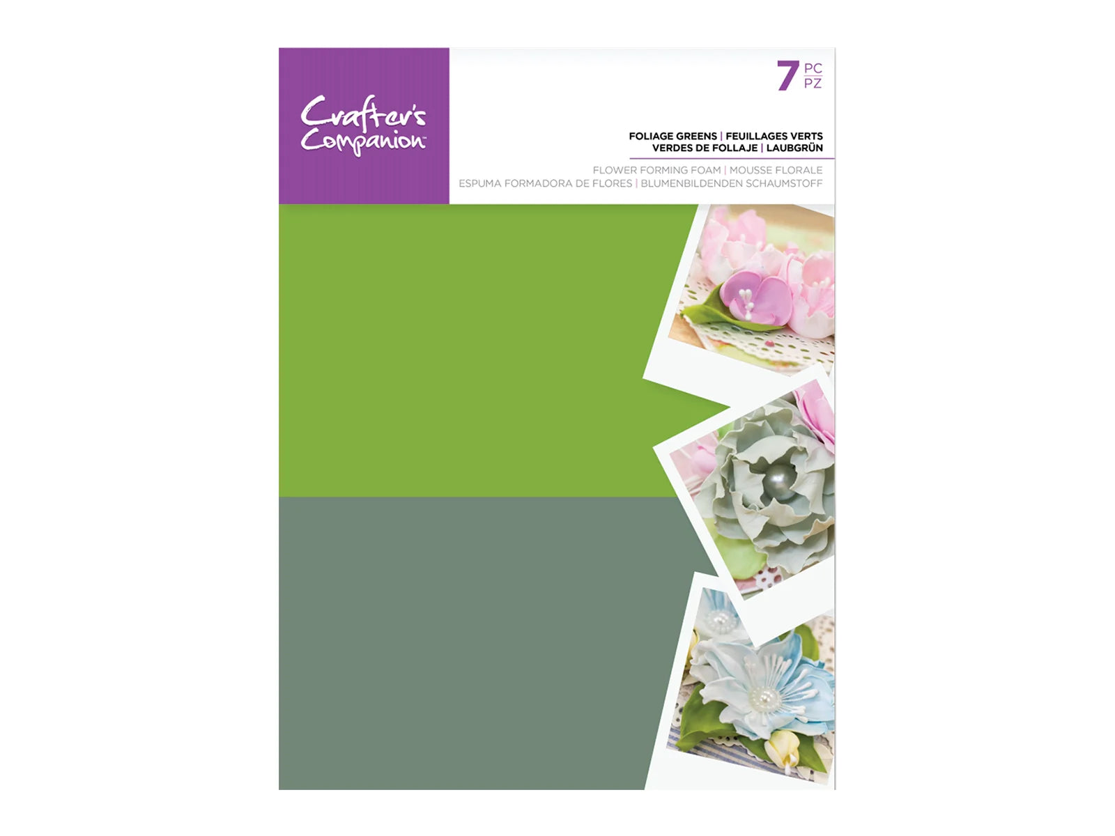 Crafter's Companion Flower Forming Foam - Foliage Greens (7PC)