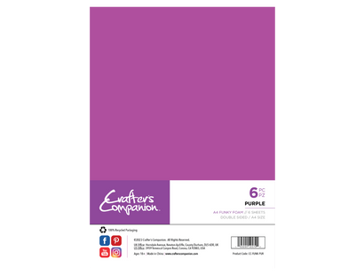 Crafter's Companion A4 Funky Foam - Purple - 6 Pack