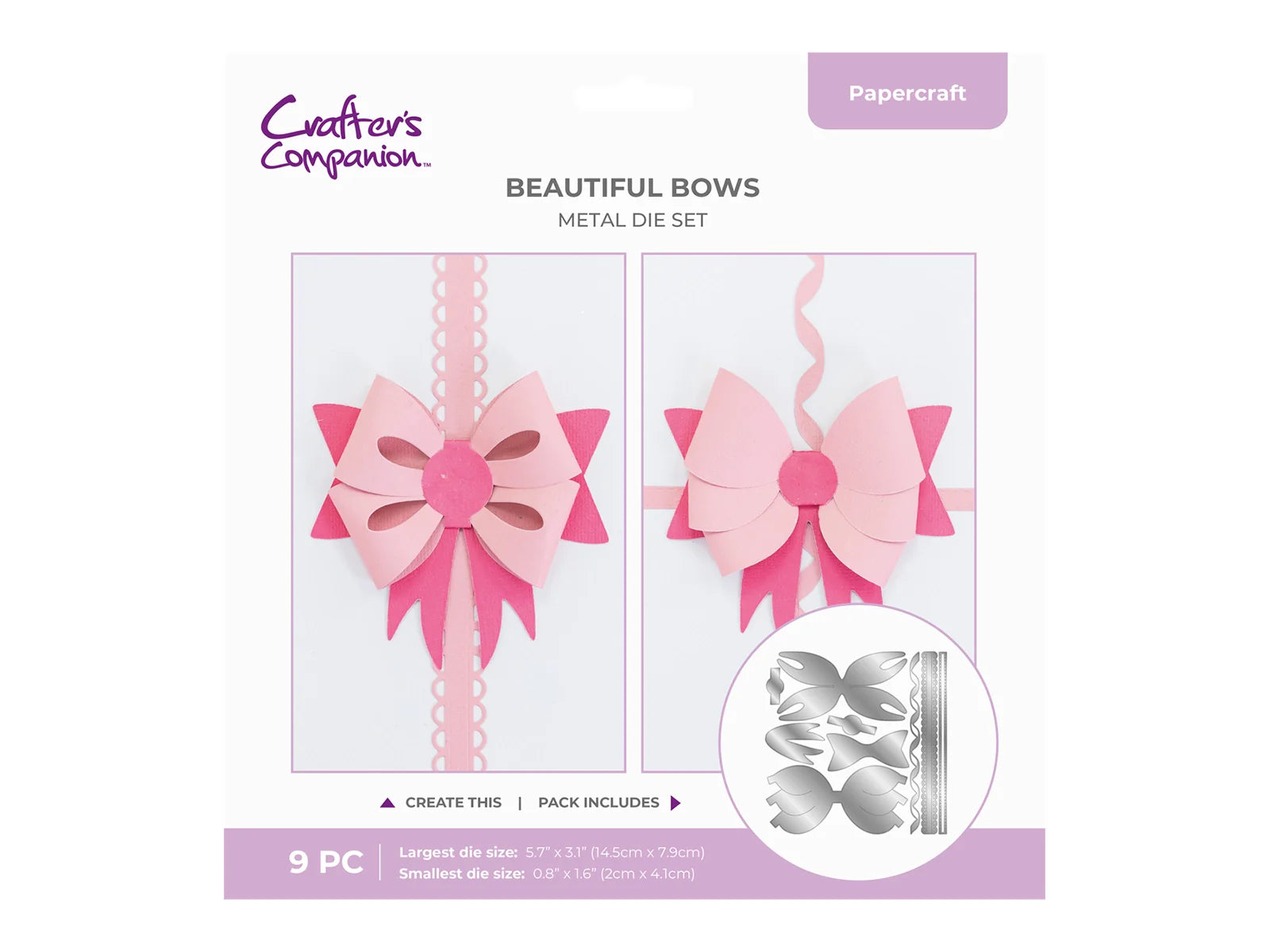 Crafters Companion Metal Die - Beautiful Bows
