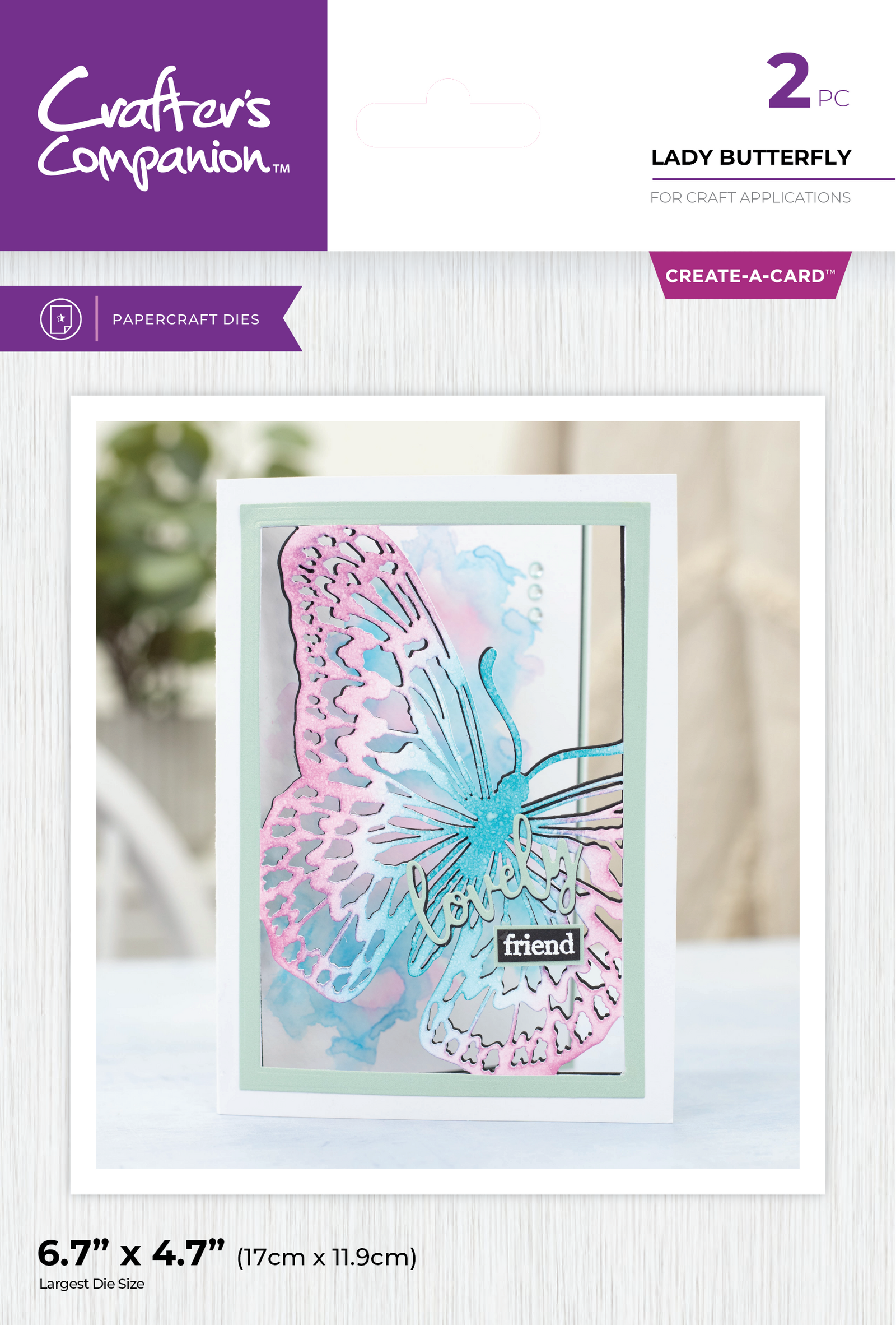 Crafter's Companion Metal Die Create a Card 5"x7" - Lady Butterfly