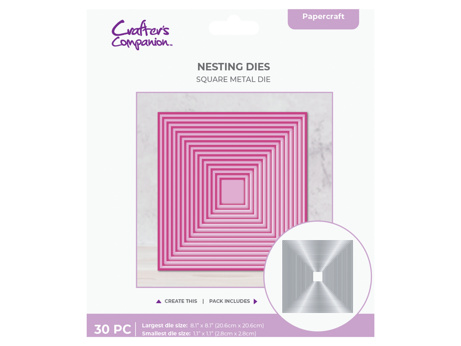 Crafter's Companion Metal Die - 8” Square