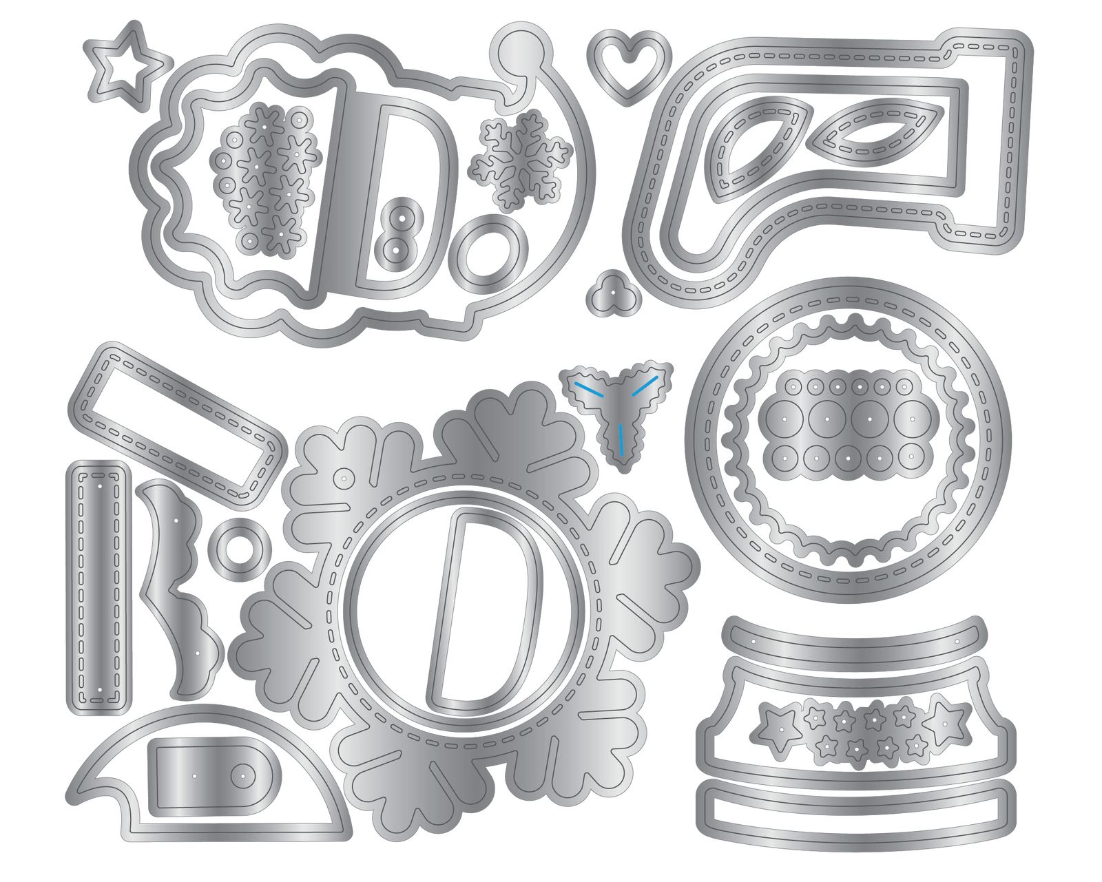 Crafter's Companion Metal Die Elements - Christmas Shaker Tags