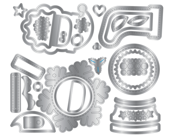 Crafter's Companion Metal Die Elements - Christmas Shaker Tags
