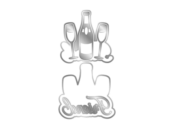 Crafter's Companion Metal Die Elements - Cheers to you, Friend