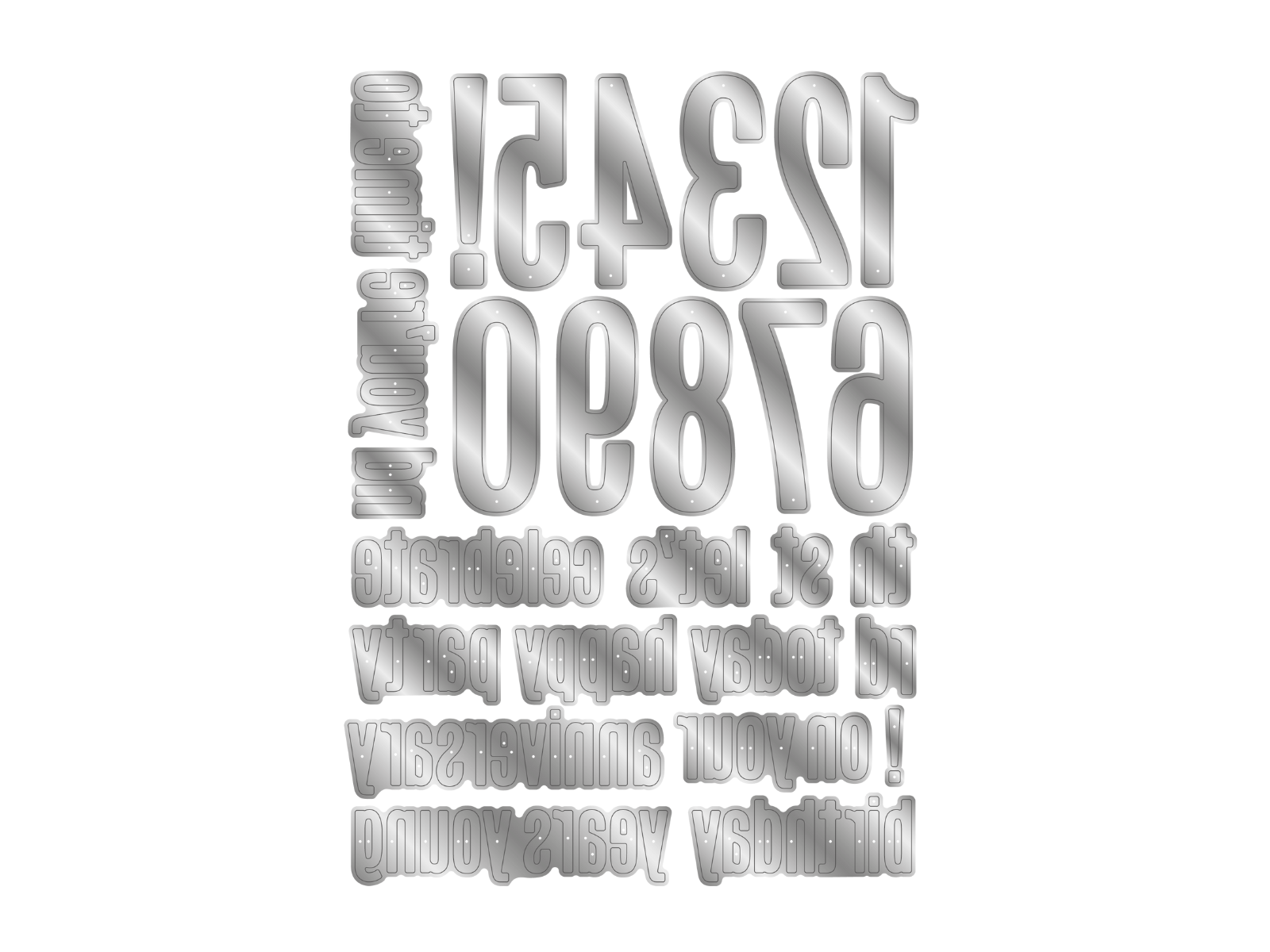 Milestone Birthday Mini Metal Die Set