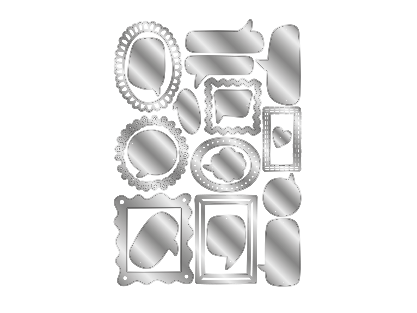 Speech Bubbles & Frames Mini Metal Die Set