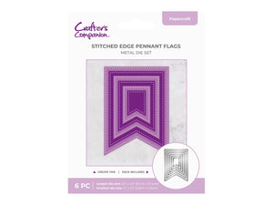 Crafter's Companion Metal Die - Stitched Edge Pennant Flags