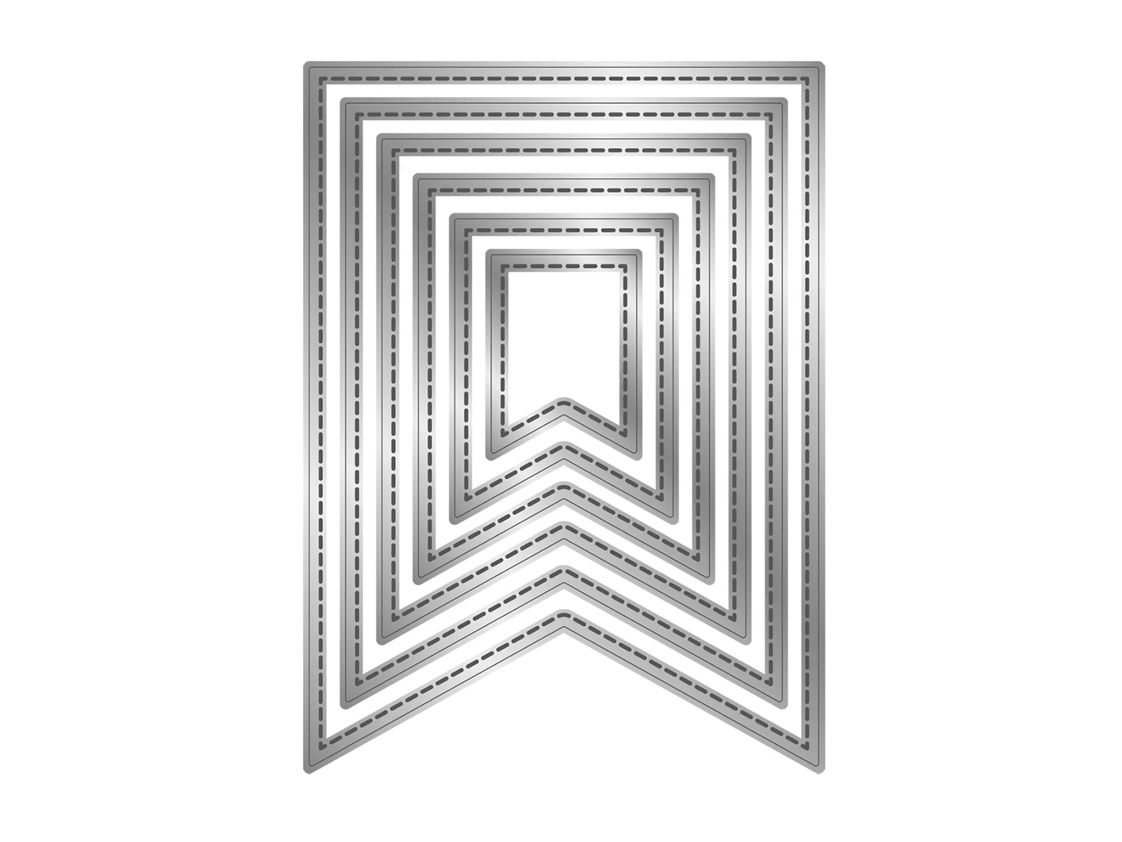 Crafter's Companion Metal Die - Stitched Edge Pennant Flags
