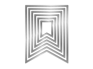 Crafter's Companion Metal Die - Stitched Edge Pennant Flags