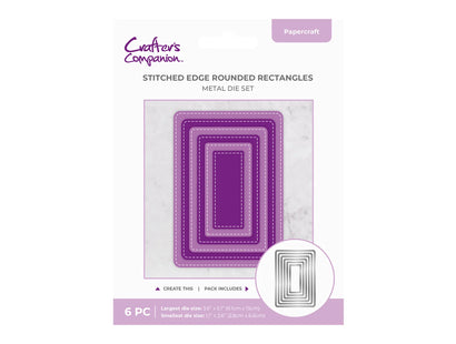 Crafter's Companion Metal Die - Stitched Edge Rounded Rectangles