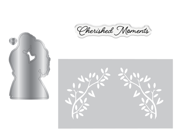 Crafters Companion Metal Die, Stamp & Stencil Set - Cherished Moments
