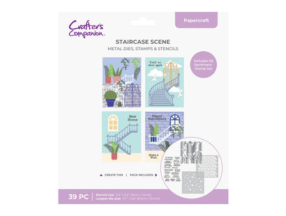 Crafter’s Companion Stamp, Die & Stencil - Staircase Scene