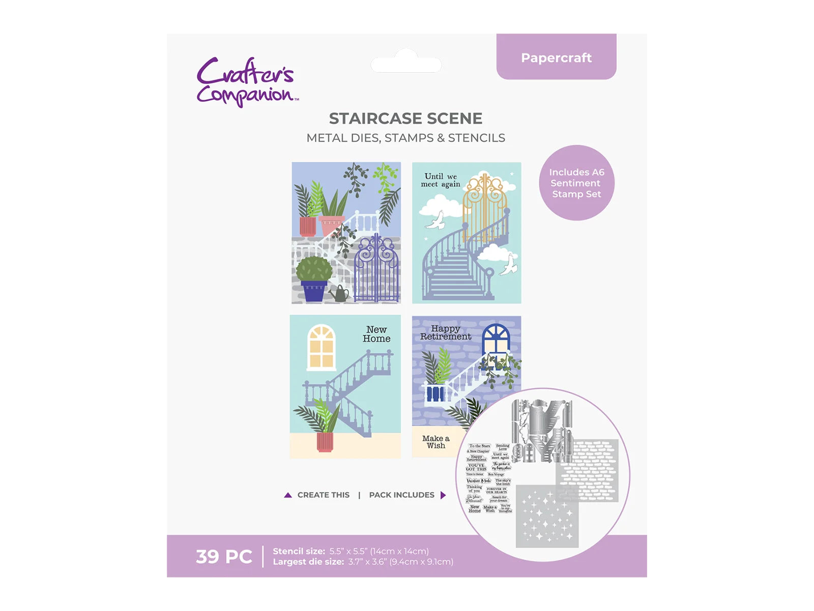 Crafter’s Companion Stamp, Die & Stencil - Staircase Scene